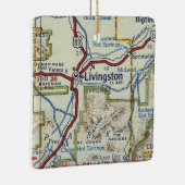 Livingston MT Vintage Karte Keramikornament (Rechts)