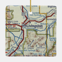 Livingston MT Vintage Karte