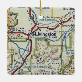 Livingston MT Vintage Karte Keramikornament