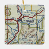 Livingston MT Vintage Karte Keramikornament (Vorderseite)