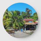 Livingston’s Caribbean Charm Große Wanduhr (Vorderseite)