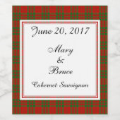 Livingston Scottish Wedding Wine Label Weinetikett (Einzelnes Label)