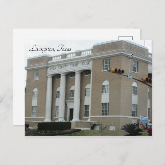 Livingston, Texas ~ Polk Landkreis Court House Postkarte (Vorne/Hinten)