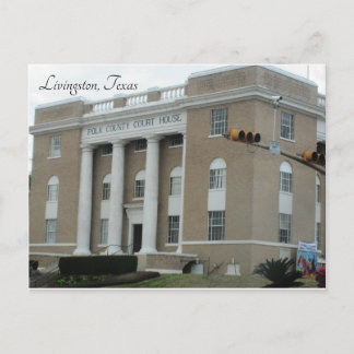 Livingston, Texas ~ Polk Landkreis Court House Postkarte