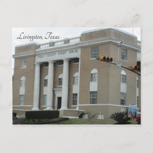 Livingston, Texas ~ Polk Landkreis Court House Postkarte (Vorderseite)