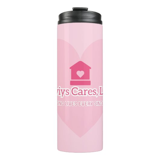 Liviys Cares Logo Thermosbecher (Vorderseite)