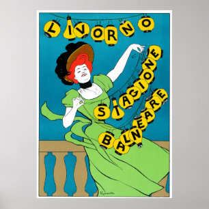 Livorno Stagione Balneare 1901~ Vintag Poster
