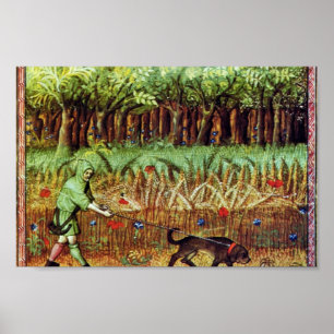 Livre De La Chasse Scene durch Meister Des Livre Poster