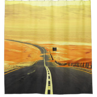 Liwa Oasis Asphalt Road, Dunes. Duschvorhang