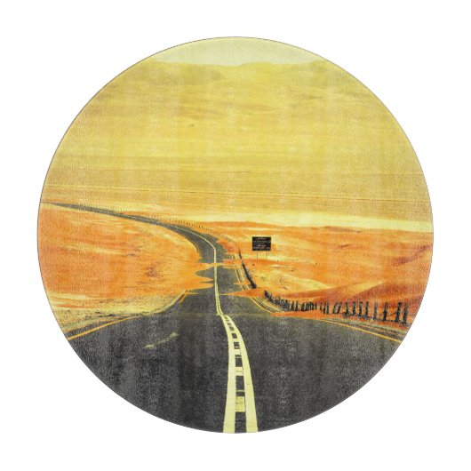 Liwa Oasis Asphalt Road, Dunes. Schneidebrett (Vorderseite)