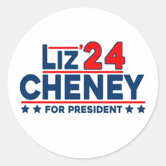 liz cheney 2024 für den Präsidenten Runder Aufkleber (Vorderseite)