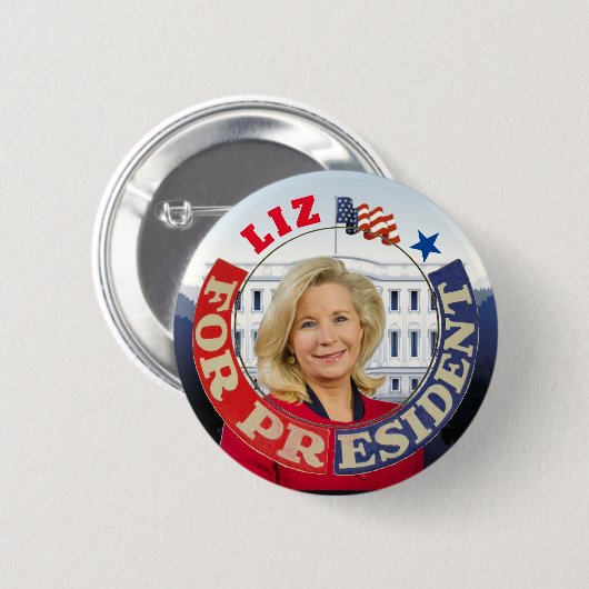 Liz Cheney für Präsident Button (Vorne & Hinten)