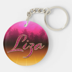 Liza Vorname Name golden pink Schlüsselanhänger