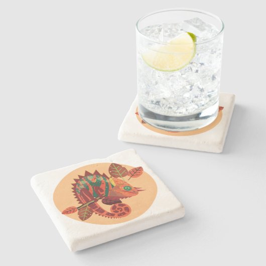 Lizard 4 Stone Untersetzer (Seitenansicht)