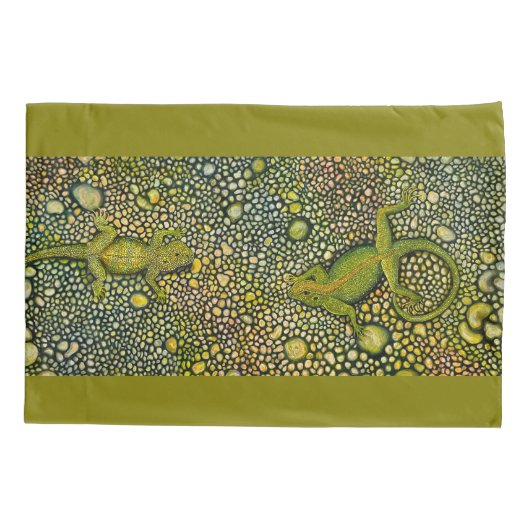 Lizard an Lizard Kissenbezug (Rückseite-Links)