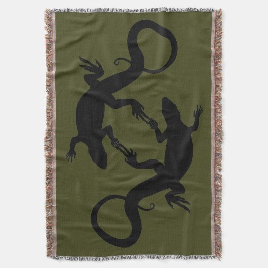 Lizard Art Blankets Reptile Lizard Throw Blanket Decke (Vorderseite Vertikal)