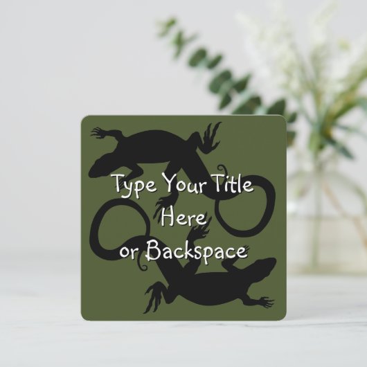 Lizard Art Einladungen Personalisiert Reptile UAWG (Stehend Vorderseite)