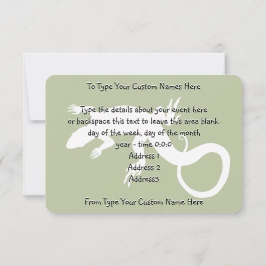 Lizard Art Einladungen Personalisiert Reptile UAWG (Rückseite)