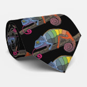 LIZARD ART FUNNY MEN'S Neck Tie Krawatte (Gerollt)