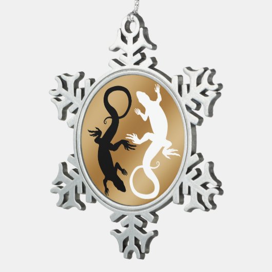 Lizard Art Ornament Reptile Weihnachtsdekoration (Rechts)