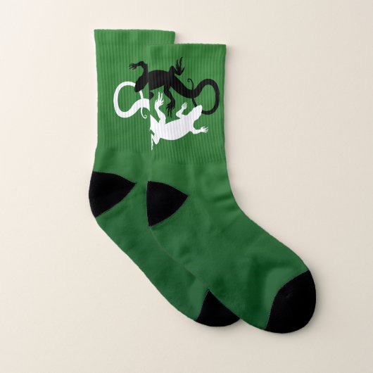 Lizard Art Socks Yin Yang Reptile Socken Custom (Paar)