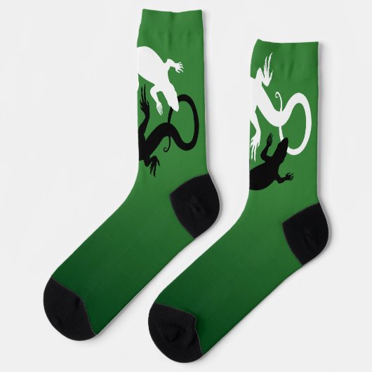 Lizard Art Socks Yin Yang Reptile Socks Custom Socken (Linkes Detail)