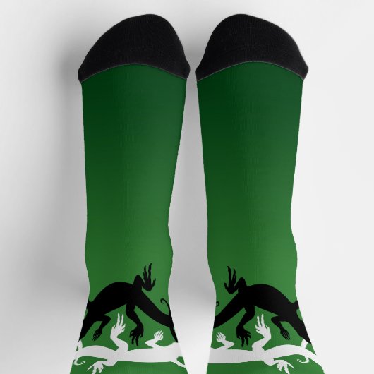 Lizard Art Socks Yin Yang Reptile Socks Custom Socken (Oben)