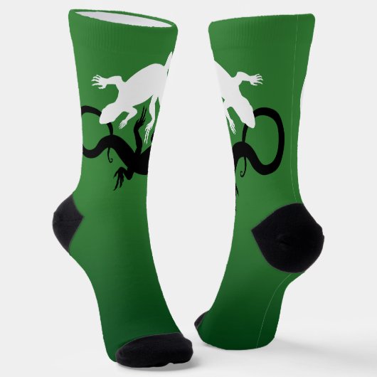 Lizard Art Socks Yin Yang Reptile Socks Custom Socken (Gewinkelt)
