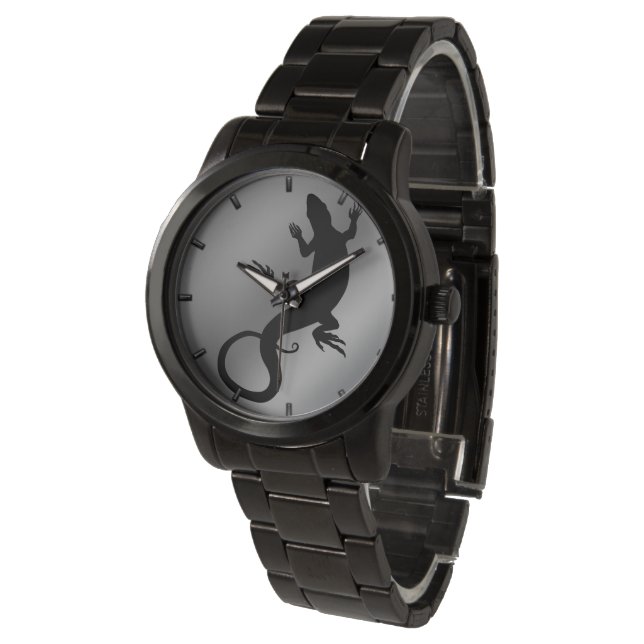 Lizard Art Watch Cool Reptilien Art Wrist Watch Armbanduhr (Schrägansicht)