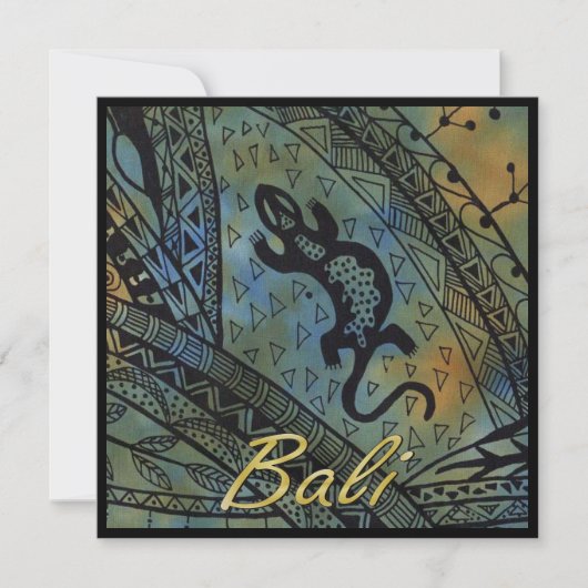Lizard Batik Einladung (Vorderseite)