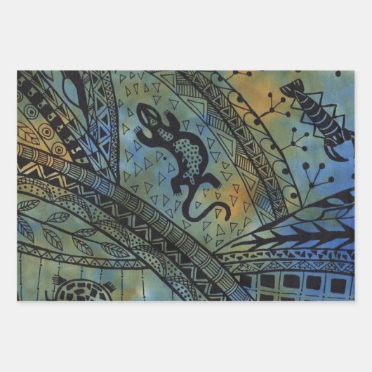 Lizard Batik Geschenkpapier Set (Vorderseite 2)