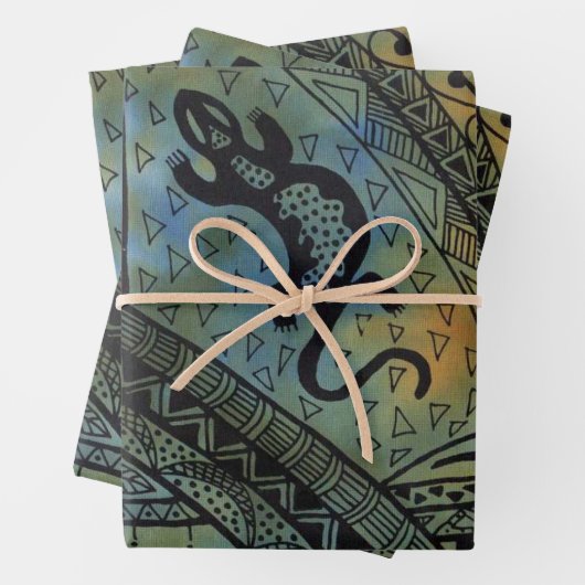 Lizard Batik Geschenkpapier Set (Beispiel)