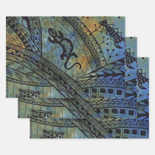 Lizard Batik Geschenkpapier Set (Set)