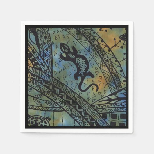 Lizard Batik Serviette (Vorderseite)
