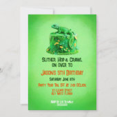 Lizard Birthday Cake Reptile Birthday Einladung (Vorderseite)