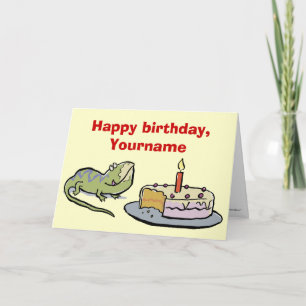 lizard birthday card karte