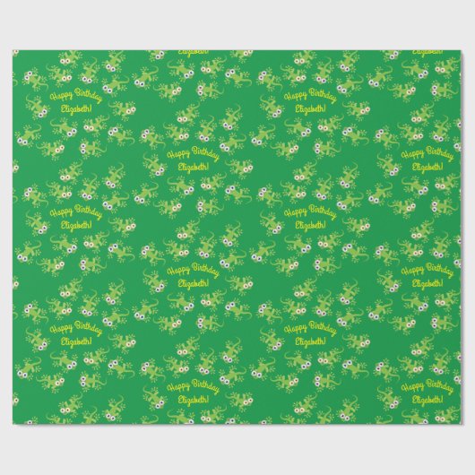 Lizard Birthday Party Geschenkpapier (Flach)