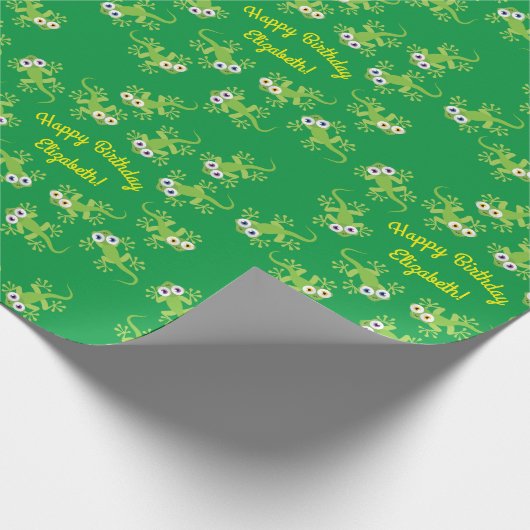 Lizard Birthday Party Geschenkpapier (Ecke)