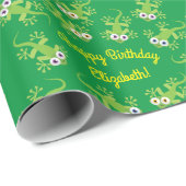 Lizard Birthday Party Geschenkpapier (Rolleneckpunkt)
