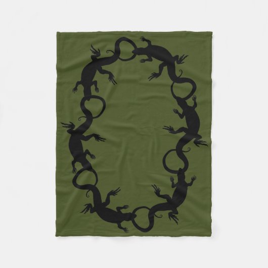 Lizard Blanket Cool Lizard Art Fleece Blanket (Vorderseite)