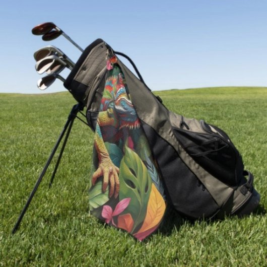 Lizard-Blätter und Farbe Golfhandtuch