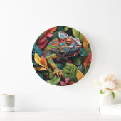 Lizard-Blätter und Farbe Große Wanduhr (Zuhause)
