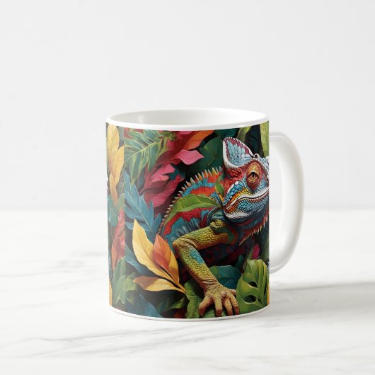 Lizard-Blätter und Farbe Kaffeetasse (VorderseiteRechts)