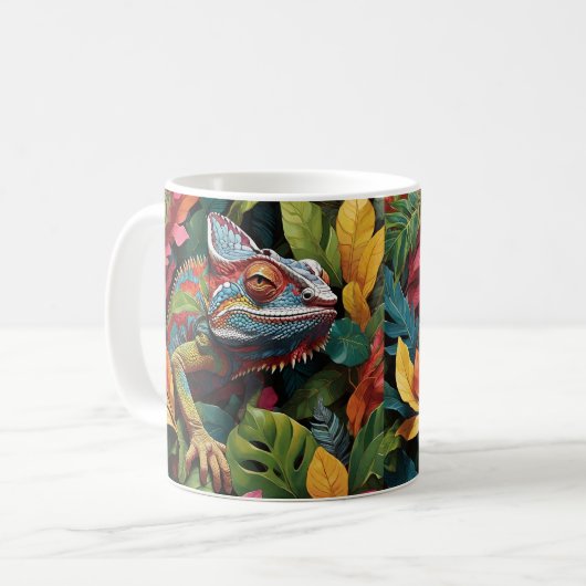 Lizard-Blätter und Farbe Kaffeetasse (Vorderseite Links)