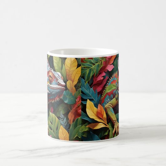 Lizard-Blätter und Farbe Kaffeetasse (Mittel)