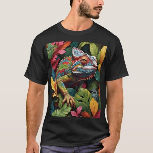 Lizard-Blätter und Farbe T-Shirt (Vorderseite)