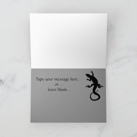 Lizard Card Reptile Art Blank Greeting Card Custom Dankeskarte (Innenseite)