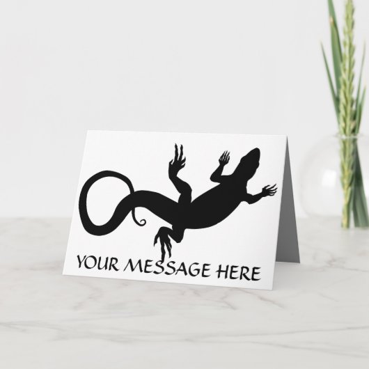 Lizard Card Reptile Art Blank Greeting Card Custom Dankeskarte (Vorderseite)