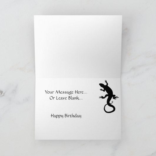 Lizard Card Reptile Art Blank Greeting Card Custom Karte (Innenseite)
