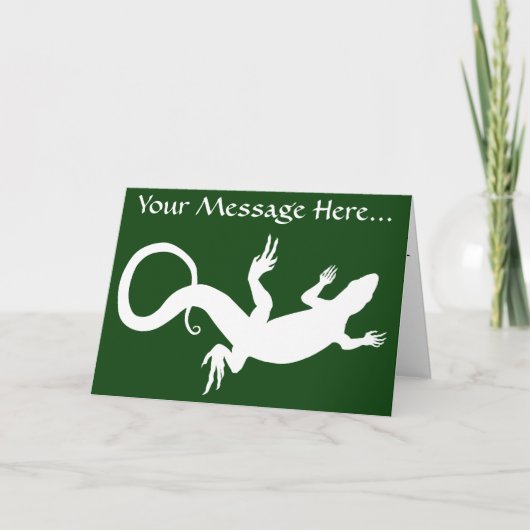 Lizard Card Reptile Art Blank Greeting Card Custom Karte (Vorderseite)